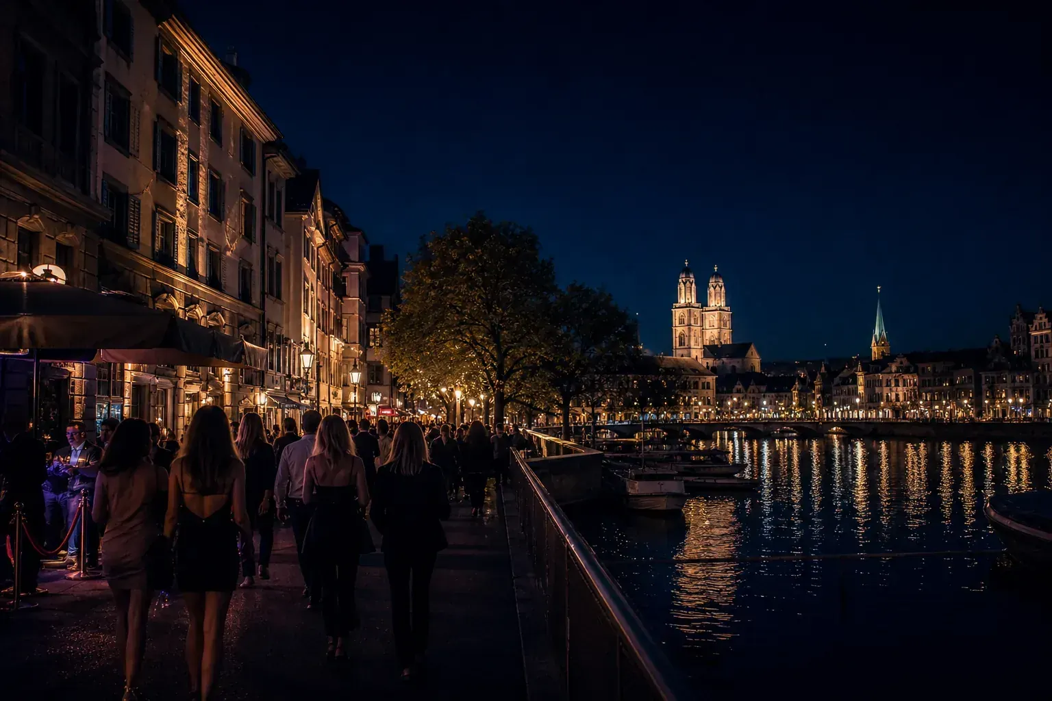 Nachtleben in Zürich — Limmat und Clubszene bei Nacht