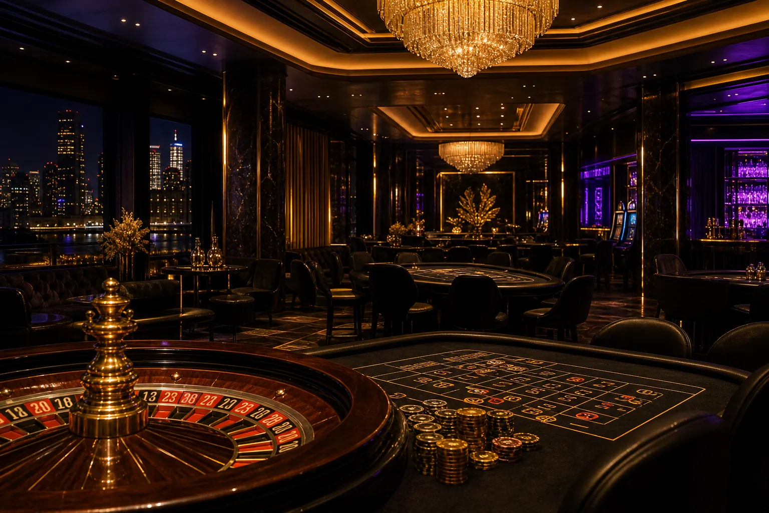 Exklusive Casino Lounges bei Nacht