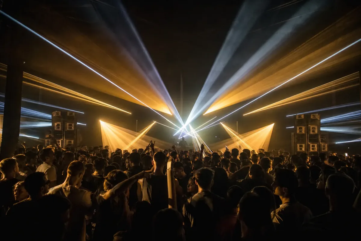 Tanzfläche im Hive Club Zürich-West mit Lichtinstallation